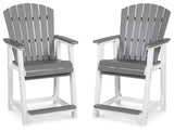 Transville Gray/White Outdoor Counter Height Barstool by Ashley at Eve Furniture