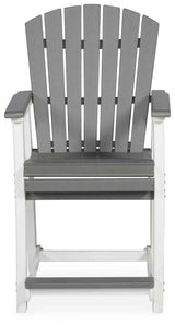 Transville Gray/White Outdoor Counter Height Barstool by Ashley at Eve Furniture
