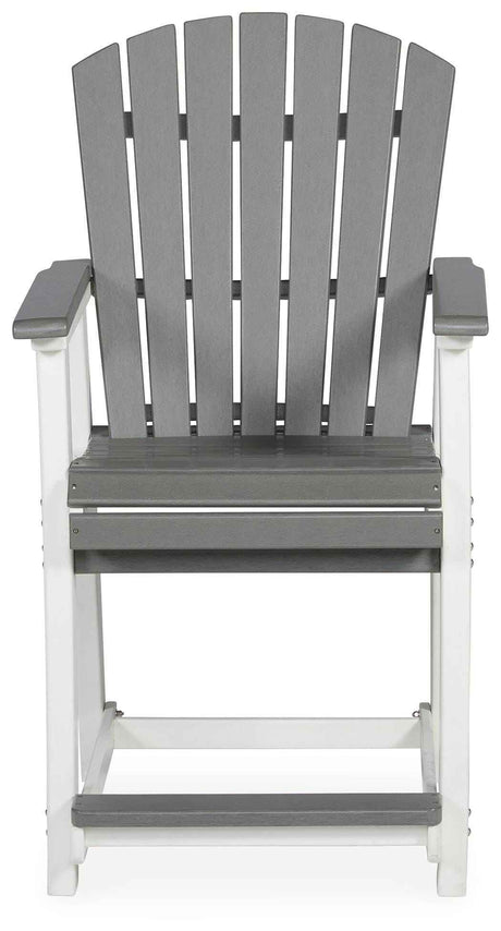 Transville Gray/White Outdoor Counter Height Barstool by Ashley at Eve Furniture