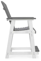 Transville Gray/White Outdoor Counter Height Barstool by Ashley at Eve Furniture