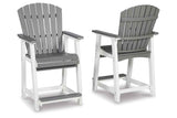 Transville Gray/White Outdoor Counter Height Barstool by Ashley at Eve Furniture