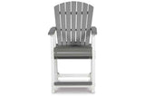 Transville Gray/White Outdoor Counter Height Barstool by Ashley at Eve Furniture