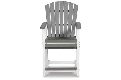 Transville Gray/White Outdoor Counter Height Barstool by Ashley at Eve Furniture