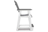 Transville Gray/White Outdoor Counter Height Barstool by Ashley at Eve Furniture