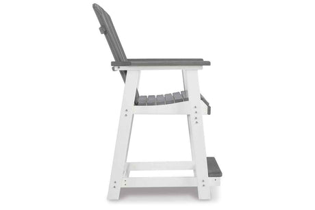 Transville Gray/White Outdoor Counter Height Barstool by Ashley at Eve Furniture