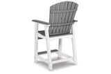 Transville Gray/White Outdoor Counter Height Barstool by Ashley at Eve Furniture
