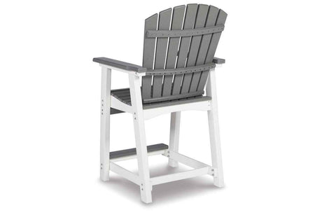 Transville Gray/White Outdoor Counter Height Barstool by Ashley at Eve Furniture