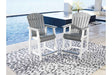 Transville Gray/White Outdoor Counter Height Barstool by Ashley at Eve Furniture