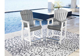 Transville Gray/White Outdoor Counter Height Barstool by Ashley at Eve Furniture