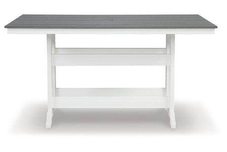 Transville Gray/White Outdoor Counter Height Dining Table by Ashley at Eve Furniture