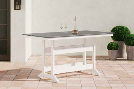 Transville Gray/White Outdoor Counter Height Dining Table by Ashley at Eve Furniture
