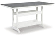 Transville Gray/White Outdoor Counter Height Dining Table by Ashley at Eve Furniture