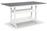 Transville Gray/White Outdoor Counter Height Dining Table by Ashley at Eve Furniture