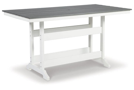 Transville Gray/White Outdoor Counter Height Dining Table by Ashley at Eve Furniture