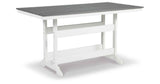Transville Gray/White Outdoor Counter Height Dining Table with 4 Barstools by Ashley at Eve Furniture