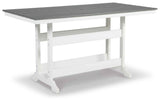 Transville Gray/White Outdoor Counter Height Dining Table with 4 Barstools by Ashley at Eve Furniture