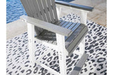 Transville Gray/White Outdoor Counter Height Dining Table with 4 Barstools by Ashley at Eve Furniture