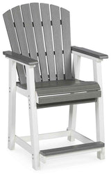 Transville Gray/White Outdoor Counter Height Dining Table with 4 Barstools by Ashley at Eve Furniture