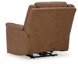Trasimeno Caramel Dual Power Leather Recliner/ADJ Headrest by Ashley at Eve Furniture