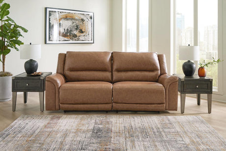 Trasimeno Caramel Power Reclining Sofa and Loveseat by Ashley at Eve Furniture