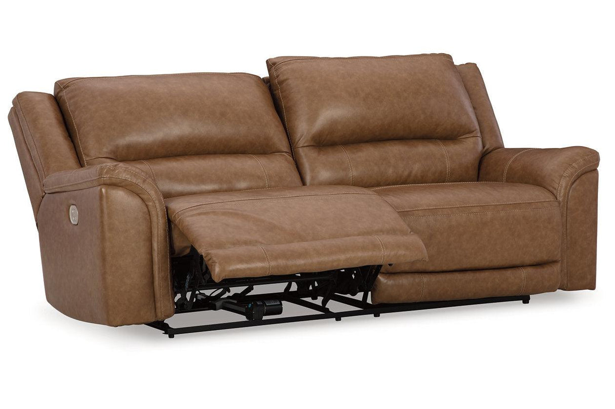 Trasimeno Caramel Power Reclining Sofa and Loveseat by Ashley at Eve Furniture