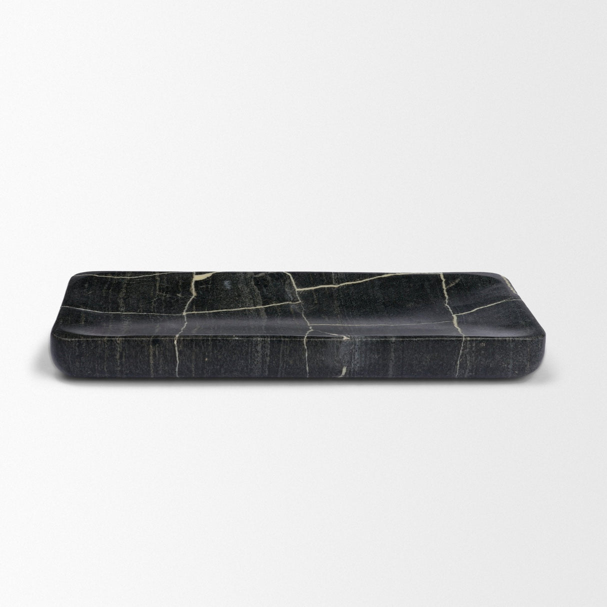 Tratto Rectangular Black Marble Tray by Mercana at Eve Furniture