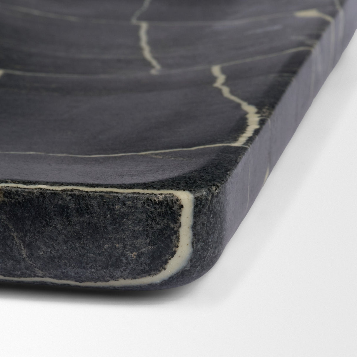Tratto Rectangular Black Marble Tray by Mercana at Eve Furniture