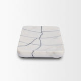 Tratto Rectangular White Marble Decorative Tray by Mercana at Eve Furniture