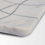 Tratto Rectangular White Marble Decorative Tray by Mercana at Eve Furniture