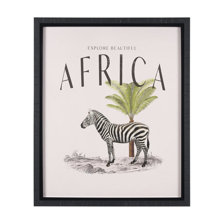 Travel Guide - Africa by Vintage Collection a Hand Embellished Textured Framed Art Print by Mercana at Eve Furniture