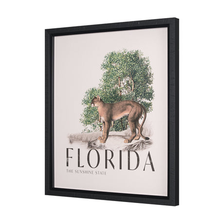 Travel Guide - Florida by Vintage Collection a Hand Embellished Textured Framed Art Print by Mercana at Eve Furniture