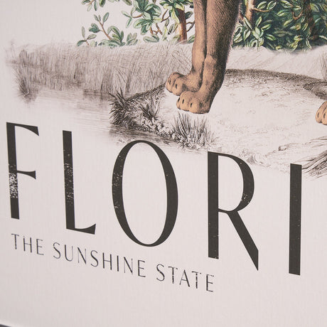 Travel Guide - Florida by Vintage Collection a Hand Embellished Textured Framed Art Print by Mercana at Eve Furniture