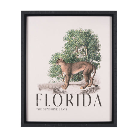 Travel Guide - Florida by Vintage Collection a Hand Embellished Textured Framed Art Print by Mercana at Eve Furniture