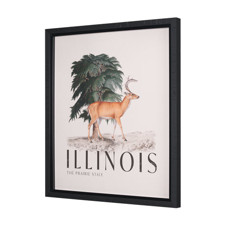 Travel Guide - Illinois by Vintage Collection a Hand Embellished Textured Framed Art Print by Mercana at Eve Furniture