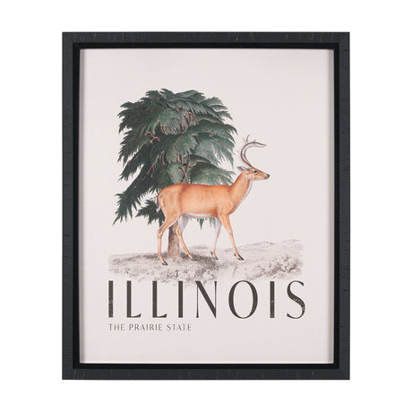 Travel Guide - Illinois by Vintage Collection a Hand Embellished Textured Framed Art Print by Mercana at Eve Furniture