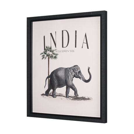 Travel Guide - India by Vintage Collection a Hand Embellished Textured Framed Art Print by Mercana at Eve Furniture
