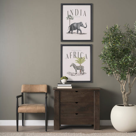 Travel Guide - India by Vintage Collection a Hand Embellished Textured Framed Art Print by Mercana at Eve Furniture