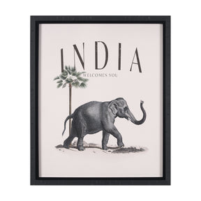 Travel Guide - India by Vintage Collection a Hand Embellished Textured Framed Art Print by Mercana at Eve Furniture