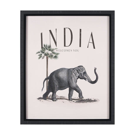 Travel Guide - India by Vintage Collection a Hand Embellished Textured Framed Art Print by Mercana at Eve Furniture
