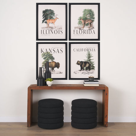 Travel Guide - Kansas by Vintage Collection a Hand Embellished Textured Framed Art Print by Mercana at Eve Furniture
