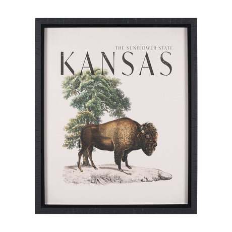 Travel Guide - Kansas by Vintage Collection a Hand Embellished Textured Framed Art Print by Mercana at Eve Furniture
