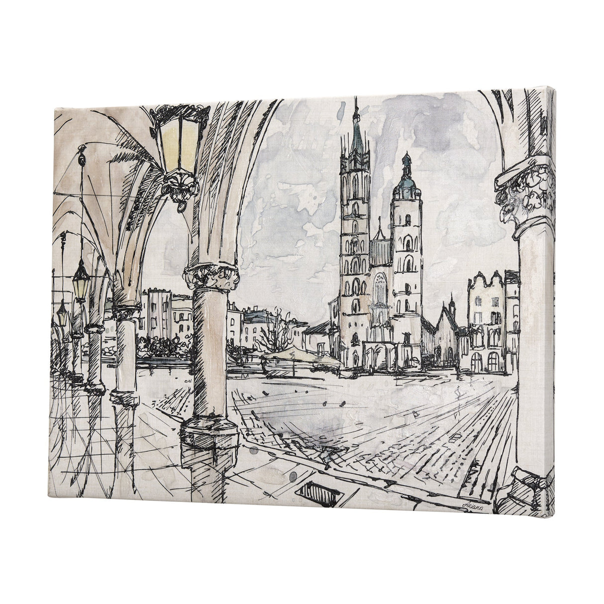 Travel memories IV by Mercana Studio a Hand Embellished Textured Canvas by Mercana at Eve Furniture