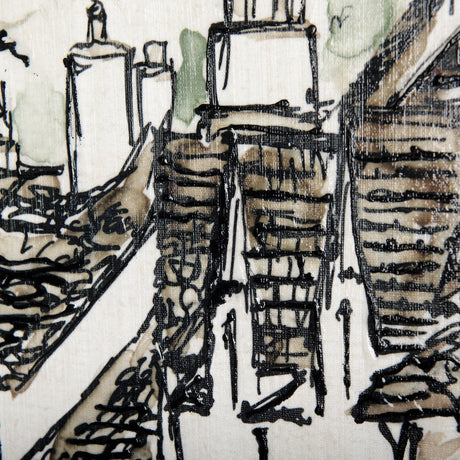 Travel memories VI by Mercana Studio a Hand Embellished Textured Canvas by Mercana at Eve Furniture