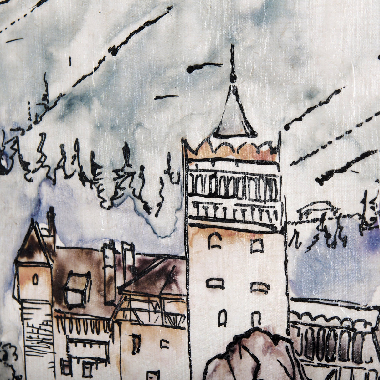 Travel memories VII by Mercana Studio a Hand Embellished Textured Canvas by Mercana at Eve Furniture