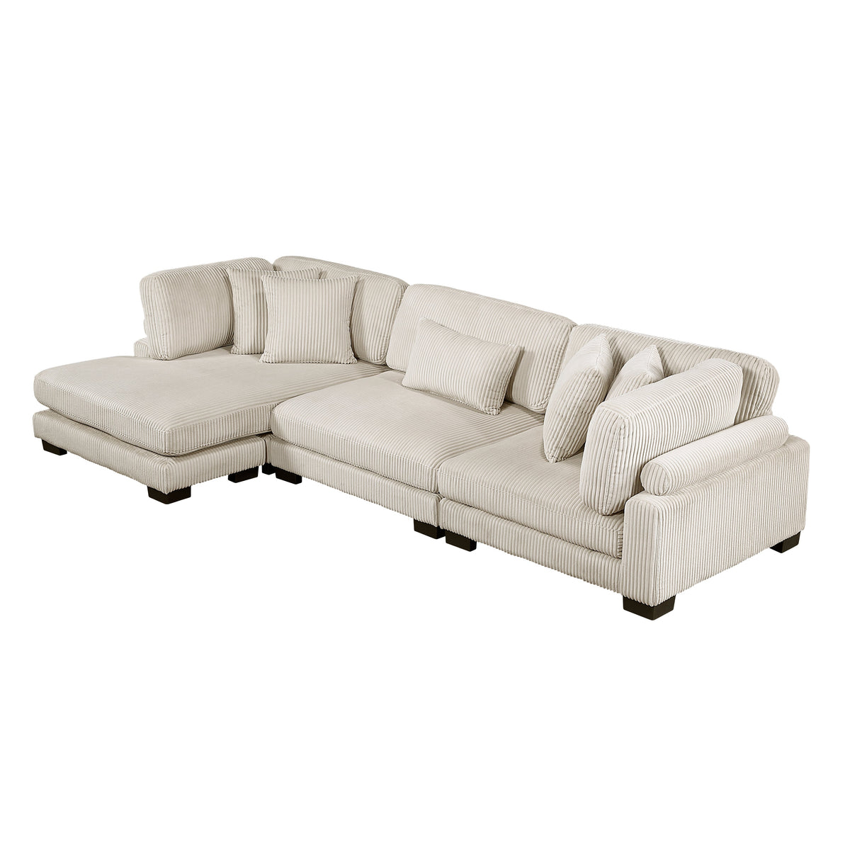 Traverse Beige 3-Piece Modular Sectional with Reversible Chaise by Homelegance at Eve Furniture