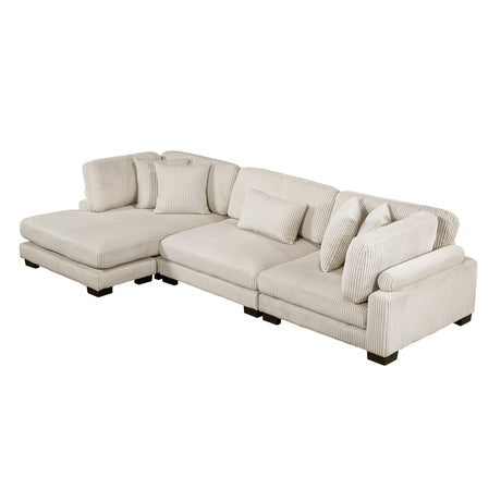Traverse Beige 3-Piece Modular Sectional with Reversible Chaise by Homelegance at Eve Furniture