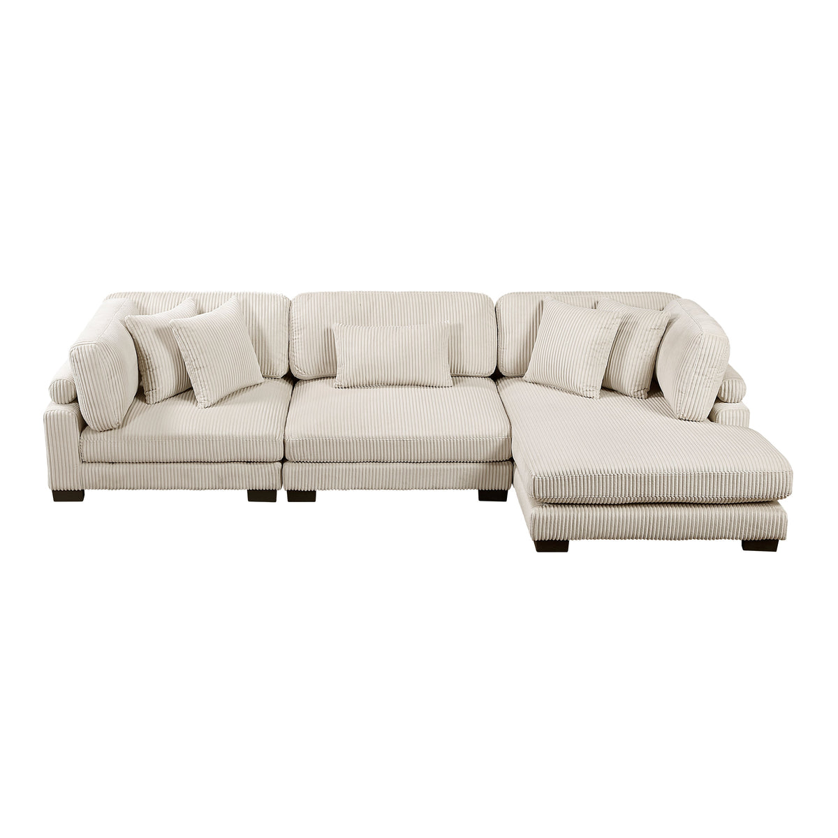 Traverse Beige 3-Piece Modular Sectional with Reversible Chaise by Homelegance at Eve Furniture