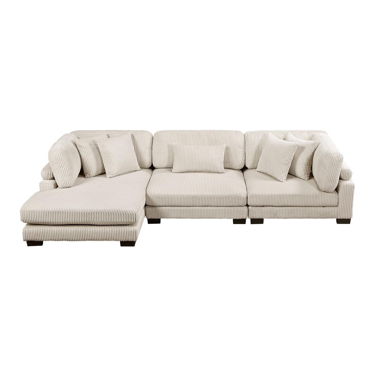 Traverse Beige 3-Piece Modular Sectional with Reversible Chaise by Homelegance at Eve Furniture