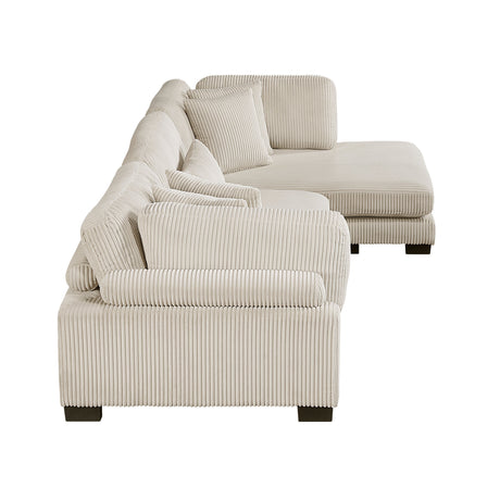 Traverse Beige 3-Piece Modular Sectional with Reversible Chaise by Homelegance at Eve Furniture