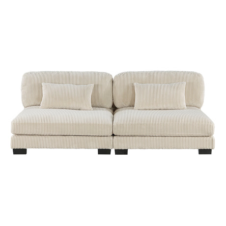 Traverse Beige 4-Piece Corduroy Modular Sectional by Homelegance at Eve Furniture